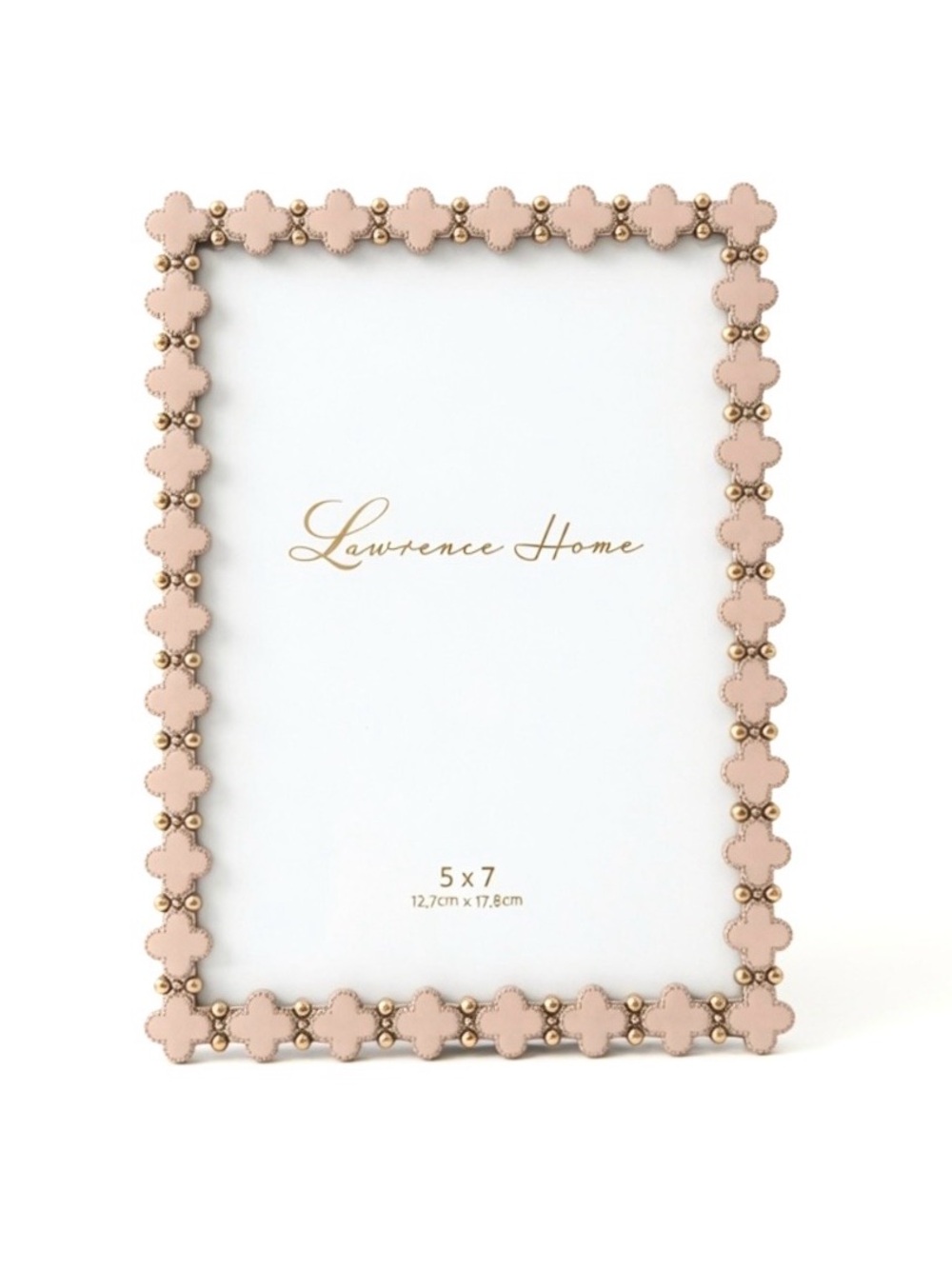 Lawrence Frames Pink Enamel Clover Picture Frame Pink/Gold   5” X 7” NWT